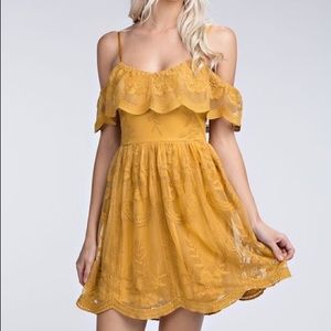 Honey Punch mustard yellow dress